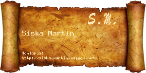 Siska Martin névjegykártya