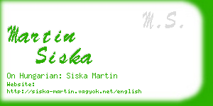 martin siska business card